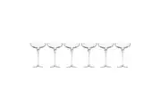 6pc Krosno Harmony Collection 240ml Coupe Champagne Glass Barware/Bar Glasses