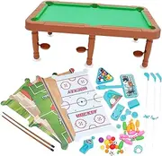 Happyyami 1 Set Mini Pool Table for Adults Durable Billiard Game for Family Fun for Indoor Play and Skill Development Includes Standard Balls and