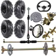 740mm Live Rear Axle Kit 6'' Tyre 3 Stud w/Brake Caliper for GoKart Cart Scooter