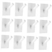 12 Pieces Coat Hooks Acrylic Wall Mounted Hooks Hat Rack Robe Hook White