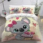 Bed Kids Bedding Koala Duvet Cover Set Kids Girls Teens Boys Single Bedding