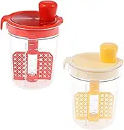 2Pcs Manual Egg Mixing Cups Transparent Plastic Egg Liquid Mixing Cups with Scale Household Seasoning Dressing Mixer Cup for Home Kitchen
