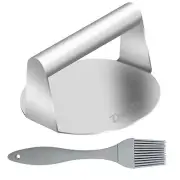 Stainless Steel Burger Press Heavy-Duty Bacon Grill Burger Smasher with Silic...