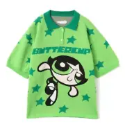 The Powerpuff Girls X atmos pink Jacquard Knit Polo Shirt GREEN