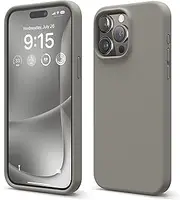 [elago] Liquid Silicone Case Compatible with iPhone 15 Pro Max Case, Premium Silicone, Full Body Protective Cover [4 Layer Shockproof Structure], Anti-Scratch Soft Microfiber Lining (Medium Grey)