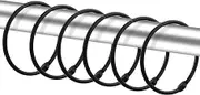 24 Pack Shower Curtain Rings, Rustproof Decorative Metal Round Shower Curtain Hooks for Bathroom Shower Rod (Black)