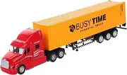 Toyvian Garbage Truck Toy Pull Back Diecast Toy Car 1:48 Scale Realistic American Design Semi Truck Trailer for Boys and Girls
