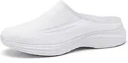 [Jakcuz] Women Backless Sneakers Breathable Lightweight Mules Cushion Casual Slippers for Indoor Outdoor