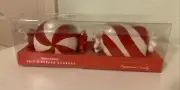 NEW! World Market Christmas Peppermint Candy Red & White Salt & Pepper Shakers