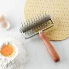 Pastry Homemade Wooden Handle Baking Tool Wheel Dough Roller Pizza Docker