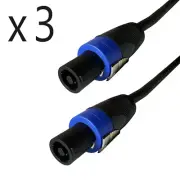 3 Pack 100ft Speakon Compatible Amp DJ PA Speaker Cable 2 Conductor 12 Gauge AWG
