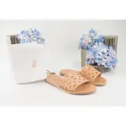 Ancient Greek Maistros Natural Leather Slides Mule Flats Sandals Size 36 NIB