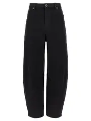 [Self Portrait] Self Portrait-Black Barrel Leg Jeans Nero-Donna 25