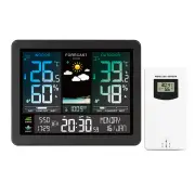 AGSIVO Weather Station Alarm Clock Wireless Indoor Outdoor Thermometer with Atomic Clock Forecast Station with Calendar