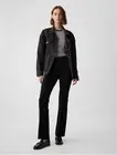New Gap High Rise Flare Bi-Stretch Black Y2k Boho 70s Pants Size 6 Petite Work