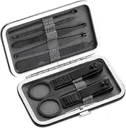 Manicures, Pedicure Kits, Nail Clippers, Professional Nail Clipper Beauty Manicure Set Built-in Nail File 8 Pieces Home Portable Travel Black Gray Pink Professional Grooming Kits (Color : B)