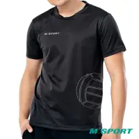 在飛比找momo購物網優惠-【MISPORT 運動迷】台灣製 運動上衣 T恤-排球線條設