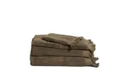 4pc Canningvale Capri Rib Two-Ply Soft Cotton Bath Hand Face Towel Set Olive