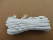 2' Foot RJ11 Modular Phone/Telephone Wire Line Flat Cord/Cable, 6P4C 2ft WHITE