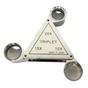 Bluetec 20X/15X/10X Metal Triplet Jeweler Loupe Magnifier