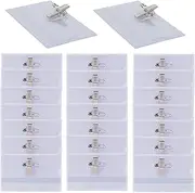 CAASFOOY 50 Pcs Plastic Name Badge Holders,Name Badges with Pin Clear Plastic ID Tags Name Badge,Name Tag Badge ID Card Holders with Holder Clip and Needle