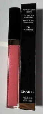 CHANEL 728 Rose Pulpe Rouge Coco Gloss Moisturizing Glossimer New in Box