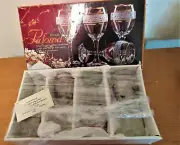 Paloma Gold Crystal Stemware 24 kts Gold Band/Artist Signed NIB