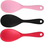 ULTECHNOVO 3PCS Silicone Rice Serving Spoons Heat Resistant Non Stick Rice Spatula for Easy Stirring and Flipping Kitchen Tool