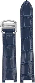 [BKUANE] 18 * 10mm 20 * 12mm Cowhide Leather Strap Concave Brown Black Calfskin Bracelet Folding Buckle For Cartier PASHA WSPA0009 Watchband