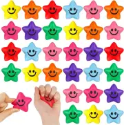 MCPINKY 32PCS Stress Balls Star Shape, 2Inch Colorful Foam Squeeze Balls Smil...