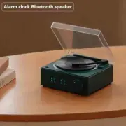 Retro Bluetooth Turntable Speaker with Alarm Clock & 360° Stereo Sound