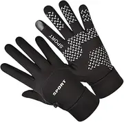 [LIFKOME] 1 Pair Winter Gloves Waterproof Touch Screen Finger Gloves Warm Hands Cover for Outdoor Cycling Climbing Hiking (black)