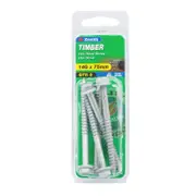 Zenith 14G x 75mm Galvanised Hex Head Timber Screws - 5 Pack