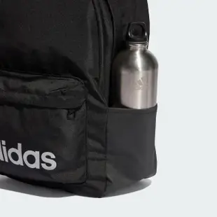 【adidas 愛迪達】W L ESS BP S 後背包 雙肩背包 學生書包 基本款 簡約 運動 休閒 黑銀(HY0746)