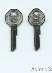 1967 Corvette Impala Camaro NOS key blanks set with knock/outs Chevrolet