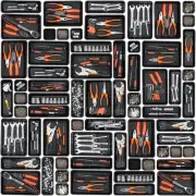 45 Pack Tool Box Organizer Tray Divider, Toolbox 3 - Sizes, 45PCS - Black