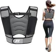 RitFit Weighted Vest 10 Lbs for Men & Women with Adjustable Straps and Reflective Strips, Body Weight Vest for Strength Training and Muscle Building, Neoprene Fabric (White Logo)