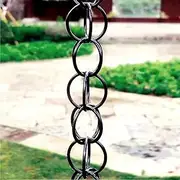 Rain Chains Ring Rain Guide Chains Aluminum, Outdoor Roof Chain Link for Gutter and Downspout, Villa Garden Yard Hanging Rain Chime, Customizable Size (Size : 200cm (6.5ft))