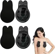 [LETSIQS] 2Pairs Pads Invisible Bra Plus Size,Strapless Push Up Bra (XL,Leopard)