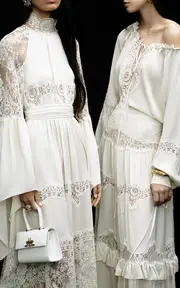 [Zuhair Murad] Lace-Detailed Silk-GeorgetteSkirt