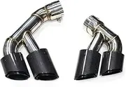 1 Pair Carbon Fiber Exhaust Tip Compatible For BMW F15 X5M 35i 28i Mufflers Tip Quad Tips Exhaust System Stainless Steel Car Nozzle(Glossy Black)