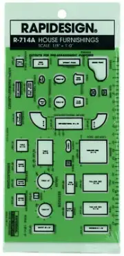 RapiDesign House Furnishings Drawing Stencil Template R-714A