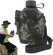 Army Water Bottle - With Camouflage Cover Aluminum Water Bottle, Canteen Water Bottle, With Hiking Hydration Flasks, Ais Drink Containers