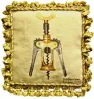 Wool Needlepoint Throw Pillow Handmade Wine Bottle Corkscrew Cushion 14x14