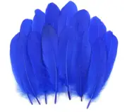 120pcs Blue Goose Feathers 6-8" for Crafts, DIY, Wedding, Party Decor