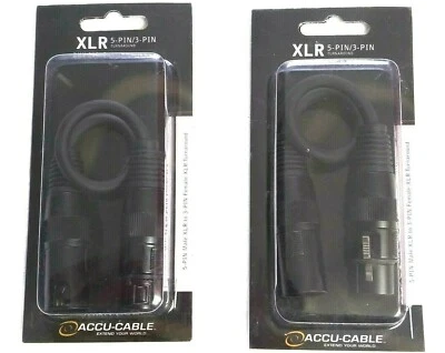 (2) Accu-Cable XLR 5 PIN TO 3 PIN DMX CABLE