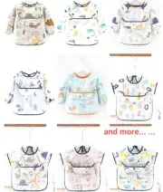 Waterproof Feeding Art Apron Bib Smock Boys Girls Baby Toddler Kid short / long