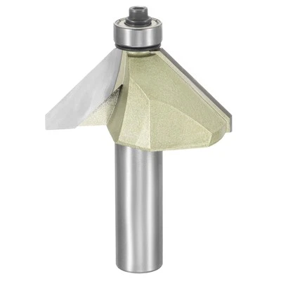 45 Degree Chamfer Router Bit 1/2" Shank 1" Cutting Edge Carbide, Gold