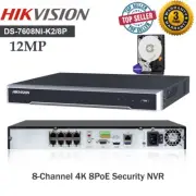 Hikvision DS-7608NI-K2/8P 8-Channel PoE 4K NVR H.265+ Embedded Plug & Play NVR