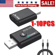 Wireless USB Bluetooth 5.0 Audio Transmitter Receiver Adapter 3.5mm For TV Car